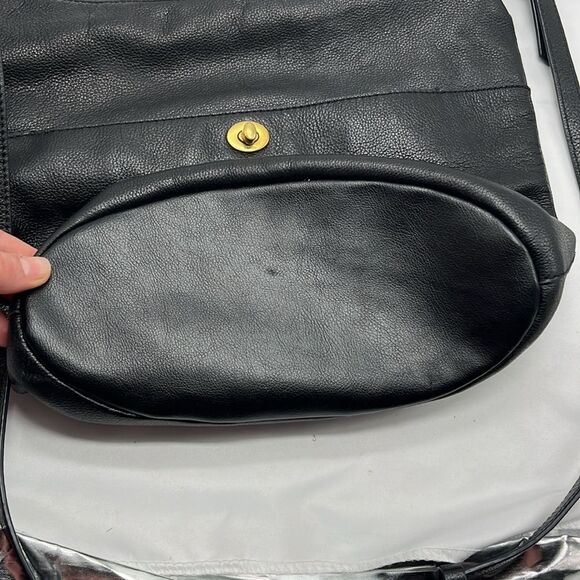 Fossil Hobo Black Leather Crossbody Shoulder Bag - Picture 5 of 6